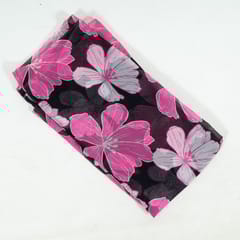 Black Colour Viscose Organza Digital Printed Fabric