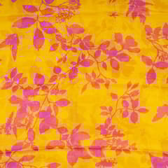 Yellow Colour Viscose Organza Digital Printed Fabric