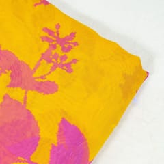 Yellow Colour Viscose Organza Digital Printed Fabric
