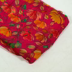 Majenta Colour Viscose Organza Digital Printed Fabric