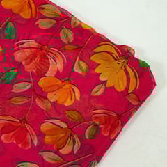 Majenta Colour Viscose Organza Digital Printed Fabric