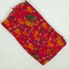 Majenta Colour Viscose Organza Digital Printed Fabric