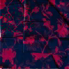 Blue Colour Viscose Organza Digital Printed Fabric