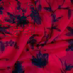 Majenta Colour Viscose Organza Digital Printed Fabric