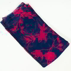 Blue Colour Viscose Organza Digital Printed Fabric