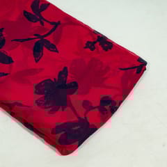 Majenta Colour Viscose Organza Digital Printed Fabric