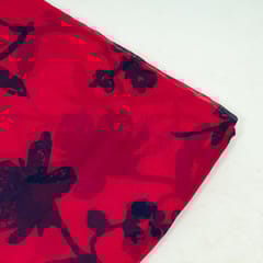 Majenta Colour Viscose Organza Digital Printed Fabric