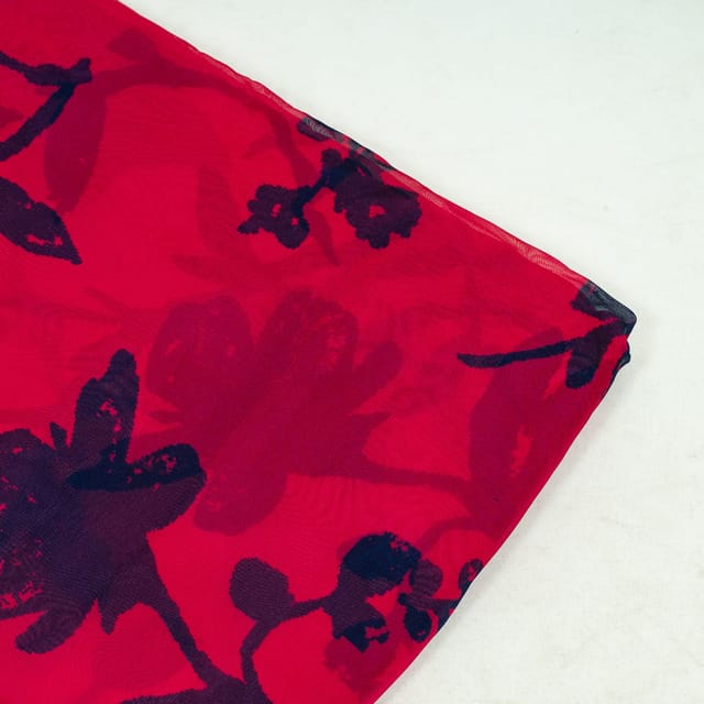 Majenta Colour Viscose Organza Digital Printed Fabric