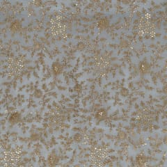 Dyeable Georgette Embroidered Fabric