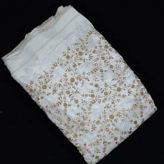 White Dyeable Viscose Velvet Embroidered Fabric