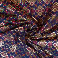 Blue Colour Brocade Fabric