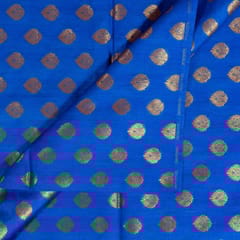 Blue with Firozi Colour Silk Shibori Booti Fabric