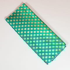 Green with Dark Green Colour Silk Shibori Booti Fabic