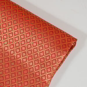 Red Colour Satin Brocade Fabric