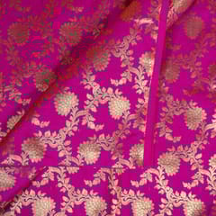 Purple Colour Satin Brocade Fabric