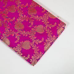 Purple Colour Satin Brocade Fabric