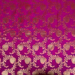 Purple Colour Satin Brocade Fabric