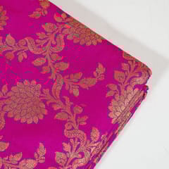 Purple Colour Satin Brocade Fabric