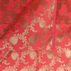 Pink Colour Satin Brocade Fabric