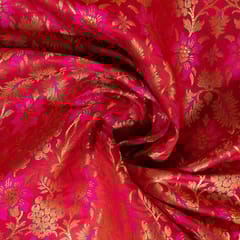 Majenta Colour Satin Brocade Fabric