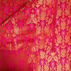 Majenta Colour Satin Brocade Fabric