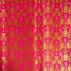 Majenta Colour Satin Brocade Fabric