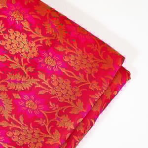Majenta Colour Satin Brocade Fabric