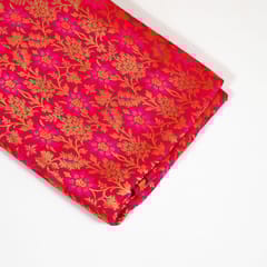 Majenta Colour Satin Brocade Fabric