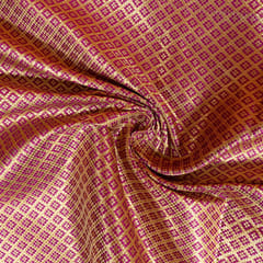 Purple Colour Satin Brocade Fabric