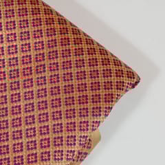 Purple Colour Satin Brocade Fabric