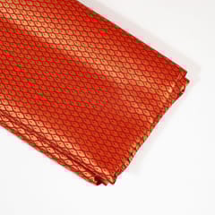Red Colour Satin Brocade Fabric