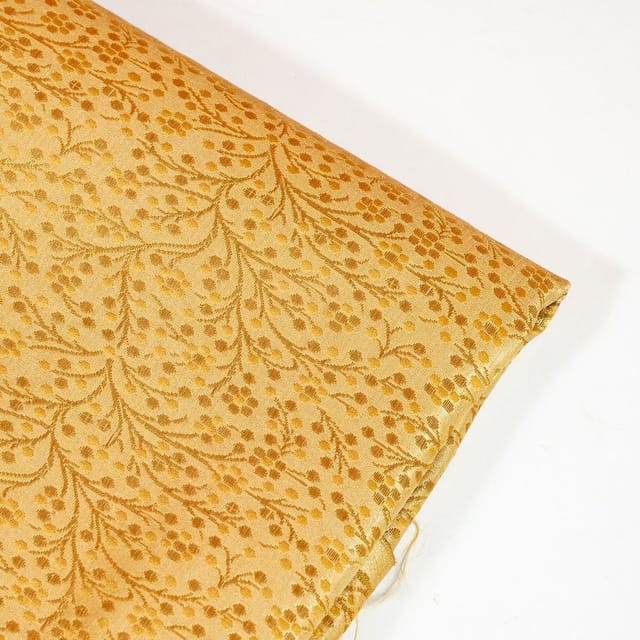Gold Colour Satin Brocade Fabric