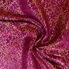 Purple Colour Satin Brocade Fabric