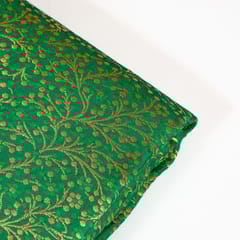 Green Colour Satin Brocade Fabric
