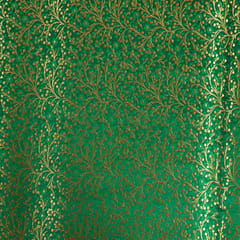 Green Colour Satin Brocade Fabric