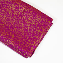 Purple Colour Satin Brocade Fabric