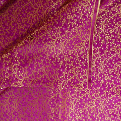 Purple Colour Satin Brocade Fabric