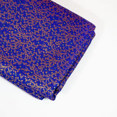 Blue Colour Satin Brocade Fabric