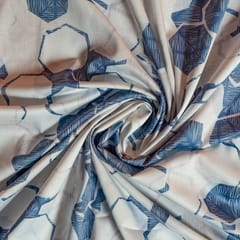 White Colour Poplin Lycra Printed Fabric