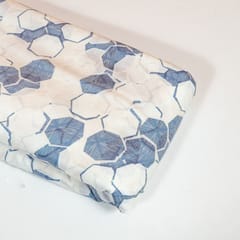 White Colour Poplin Lycra Printed Fabric