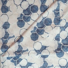 White Colour Poplin Lycra Printed Fabric