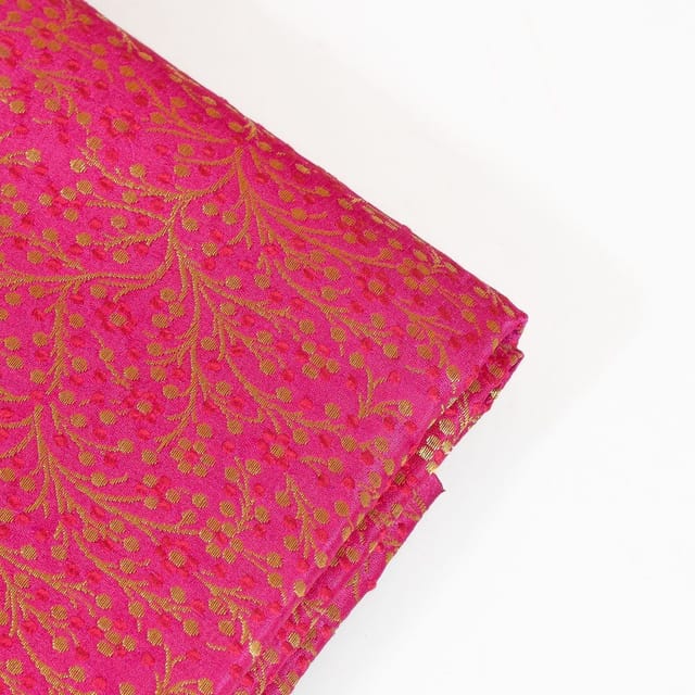 Majenta Colour Satin Brocade Fabric