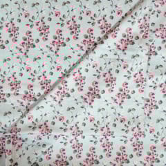 Light Blue Colour Poplin Lycra Printed Fabric