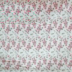 Light Blue Colour Poplin Lycra Printed Fabric