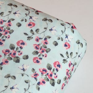 Light Blue Colour Poplin Lycra Printed Fabric