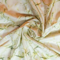 Green Colour Poplin Lycra Printed Fabric