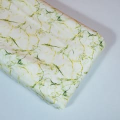 Green Colour Poplin Lycra Printed Fabric