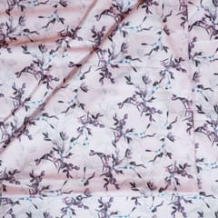 Pink Colour Poplin Lycra Printed Fabric