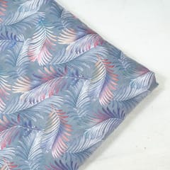 Grey Colour Poplin Lycra Printed Fabric