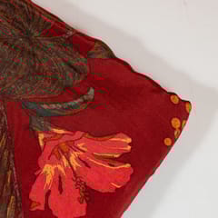 Maroon Colour Viscose Crepe Printed Fabric